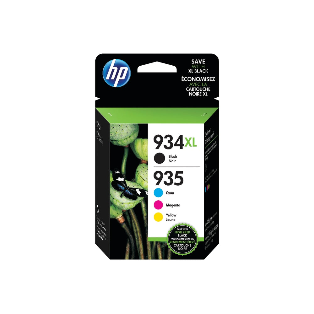 HP 934XL Black/935 Cyan; Magenta; Yellow High-Yield Ink Cartridges, Pack Of 4, N9H66FN