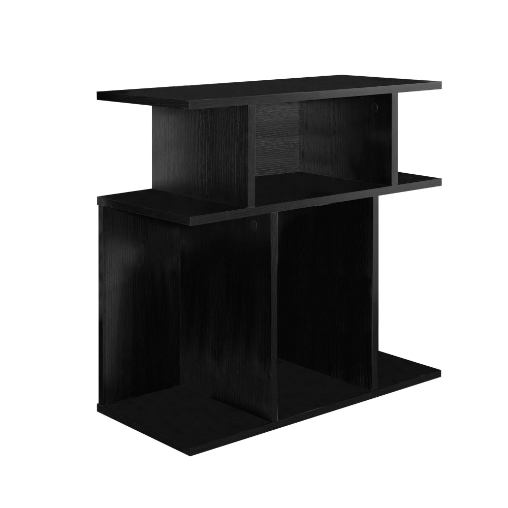 Monarch Specialties Accent Table With Open Shelves, Rectangular, Black