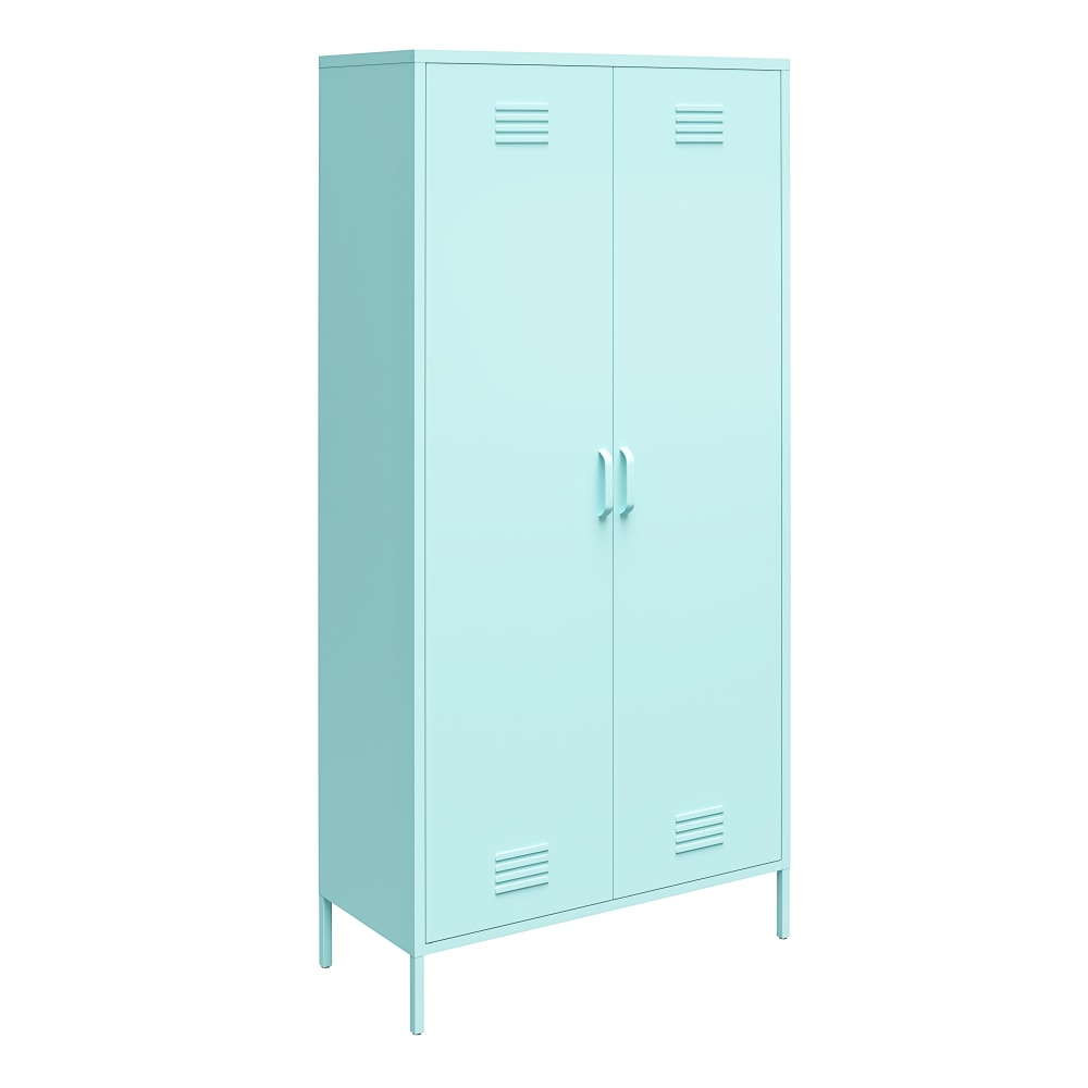 Ameriwood Home Cache Tall 2-Door Metal Locker Cabinet, 72-7/8inH x 35-7/16inW x 15-3/4inD, Mint