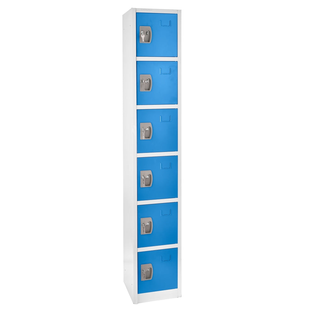 Alpine 6-Tier Steel Lockers, 72inH x 12inW x 12inD, Blue, Pack Of 4 Lockers