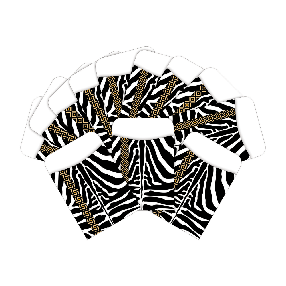 Barker Creek Peel & Stick Library Pockets, 3in x 5in, Safari Zebra, Pack Of 60 Pockets