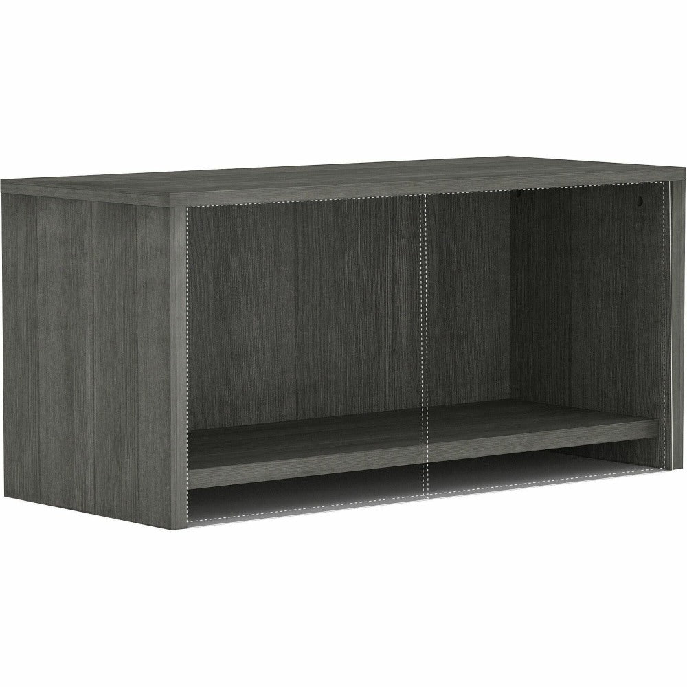 Lorell Essentials Series Wall-Mount Hutch, 17inH x 36inW x 15inD, Weathered Charcoal