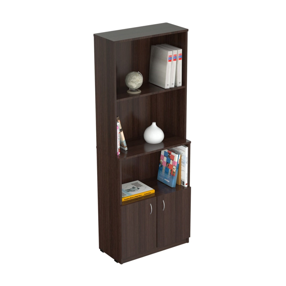 Inval 63inH Bookcase With Storage Area, Espresso-Wengue