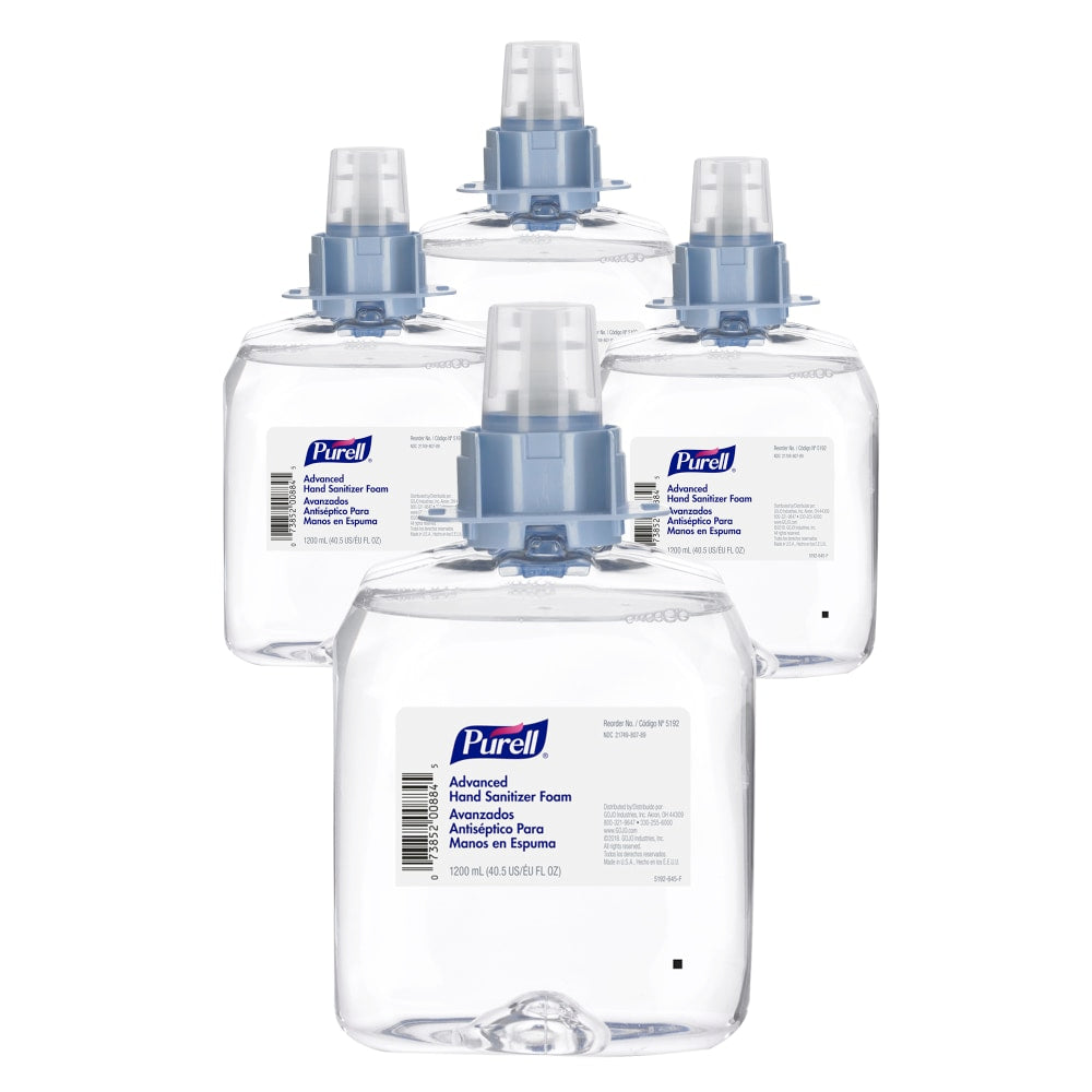 Purell Advanced Hand Sanitizer Foam Refills, 40.57 Oz, Pack Of 4 Refills