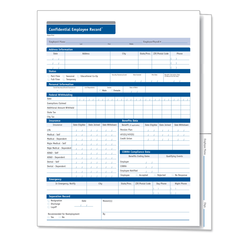 ComplyRight Confidential Employee Record Folders, Expanded, 8 1/2in x 11in, Pack Of 25