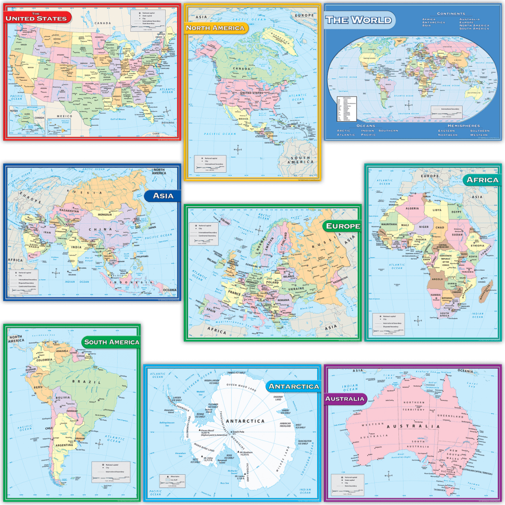 Teacher Created Resources Map Charts Set, 17in x 22in