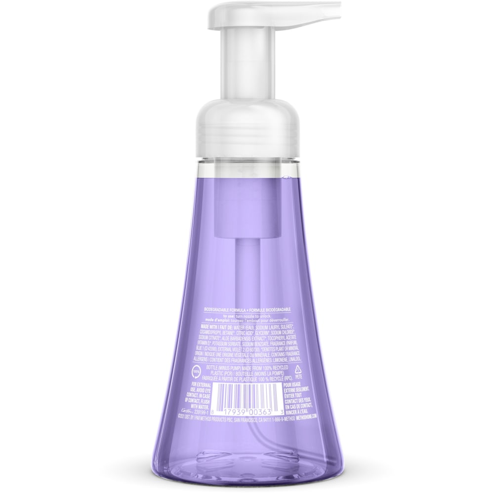 Method Foaming Hand Soap - French Lavender ScentFor - 10 fl oz (295.7 mL) - Pump Bottle Dispenser - Dirt Remover - Hand - Lavender - Paraben-free, Phthalate-free, Triclosan-free - 6 / Carton