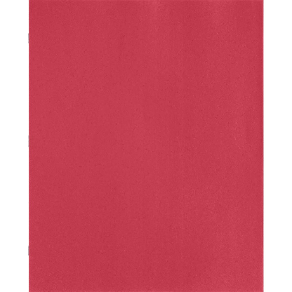 Business Source Letter Recycled Pocket Folder - 8 1/2in x 11in - 100 Sheet Capacity - 3 x Prong Fastener(s) - 1/2in Fastener Capacity - 2 Inside Front & Back Pocket(s) - Leatherette - Red - 35% Recycled - 25 / Box