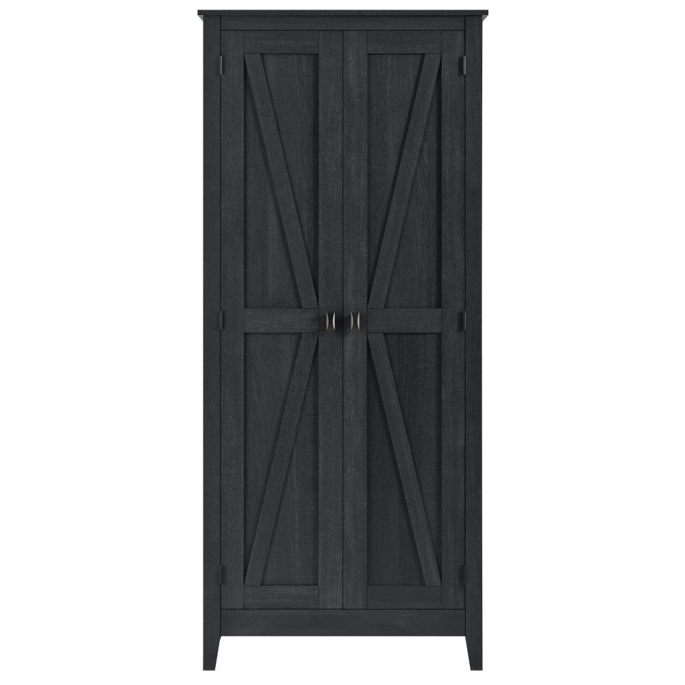 Ameriwood Home Farmington 31 1/2in Wide Storage Cabinet, 4 Shelves, Black Oak