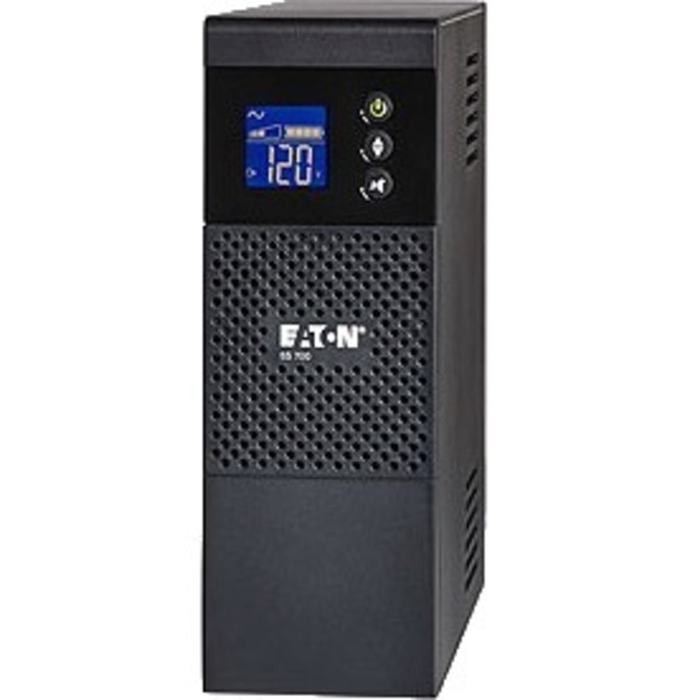 Eaton 5S UPS 700 VA 420 Watt 120V Line-Interactive Battery Backup Tower USB LCD - Tower - 2 Minute Stand-by - 110 V AC Input - 115 V AC Output - 8 x NEMA 5-15R