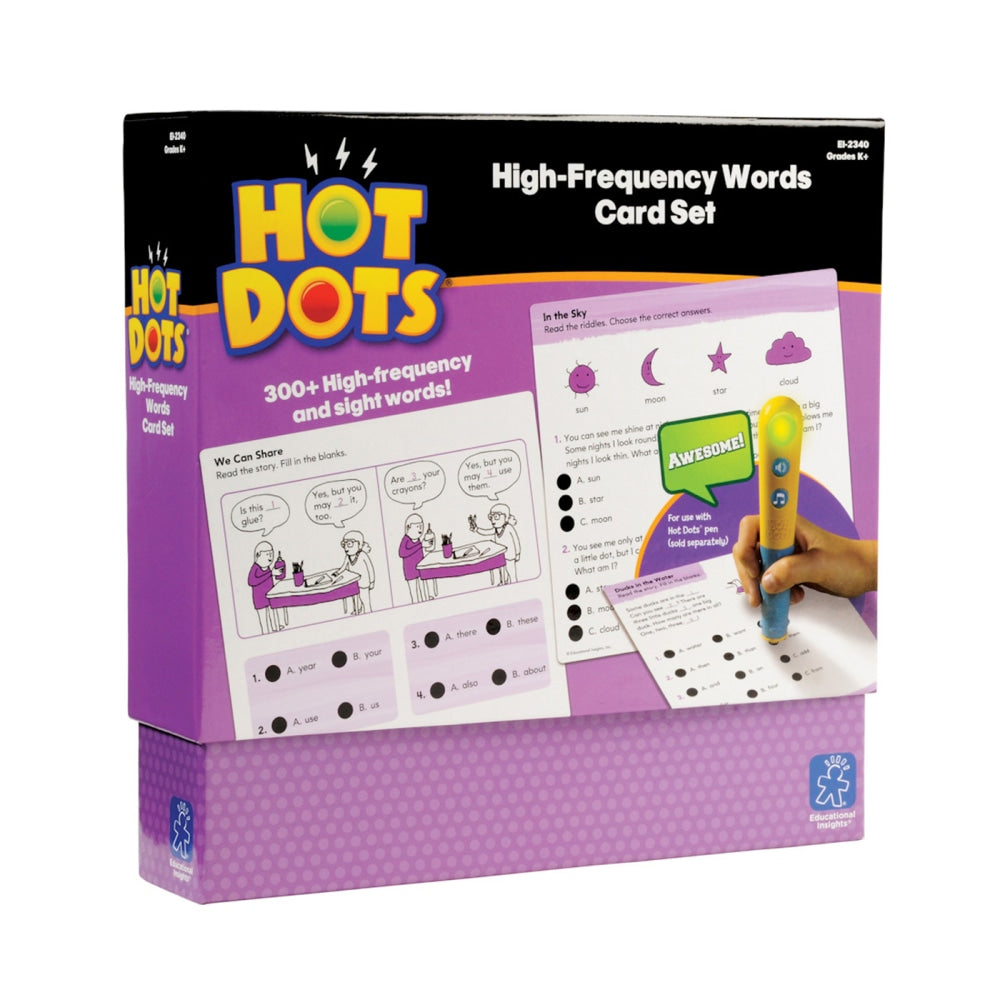 Educational Insights Hot Dots High-Frequency Words Card Set, 8in x 8in, Pre K - Grade 12