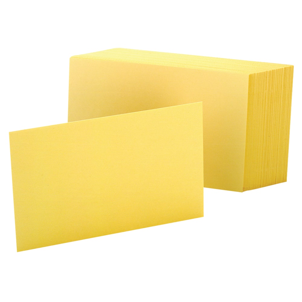 Oxford Color Index Cards, Unruled, 4in x 6in, Canary, Pack Of 100