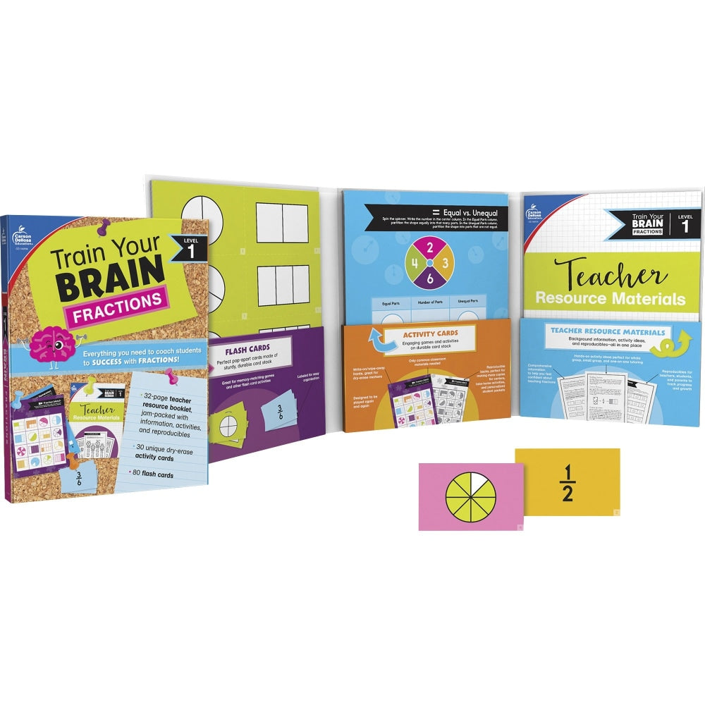 Carson Dellosa Education Train Your Brain: Fractions Level 1 Classroom Kit, Grade 2-4