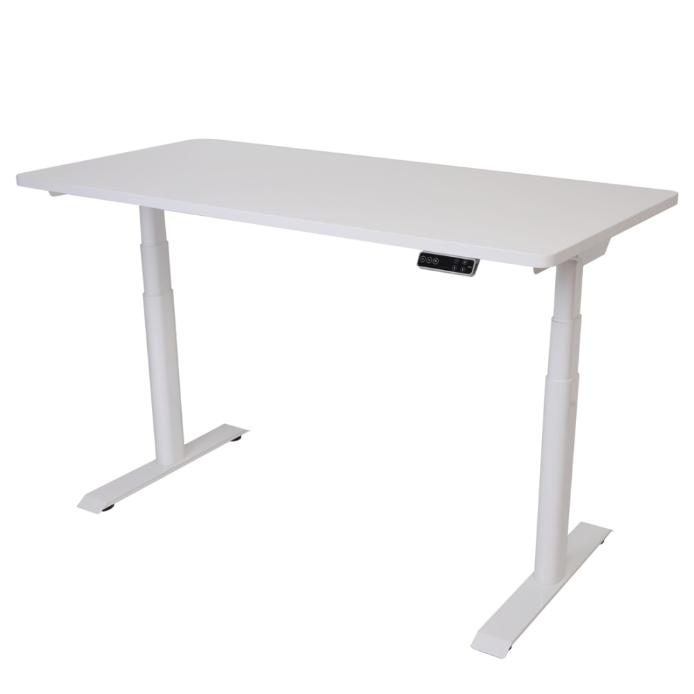 FlexiSpot E8 Electric 55inW Height-Adjustable Standing Desk, White