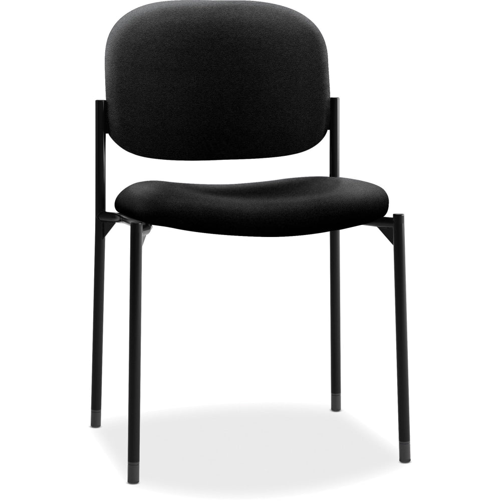 HON Scatter Stacking Guest Chair, Armless, Fabric, Black