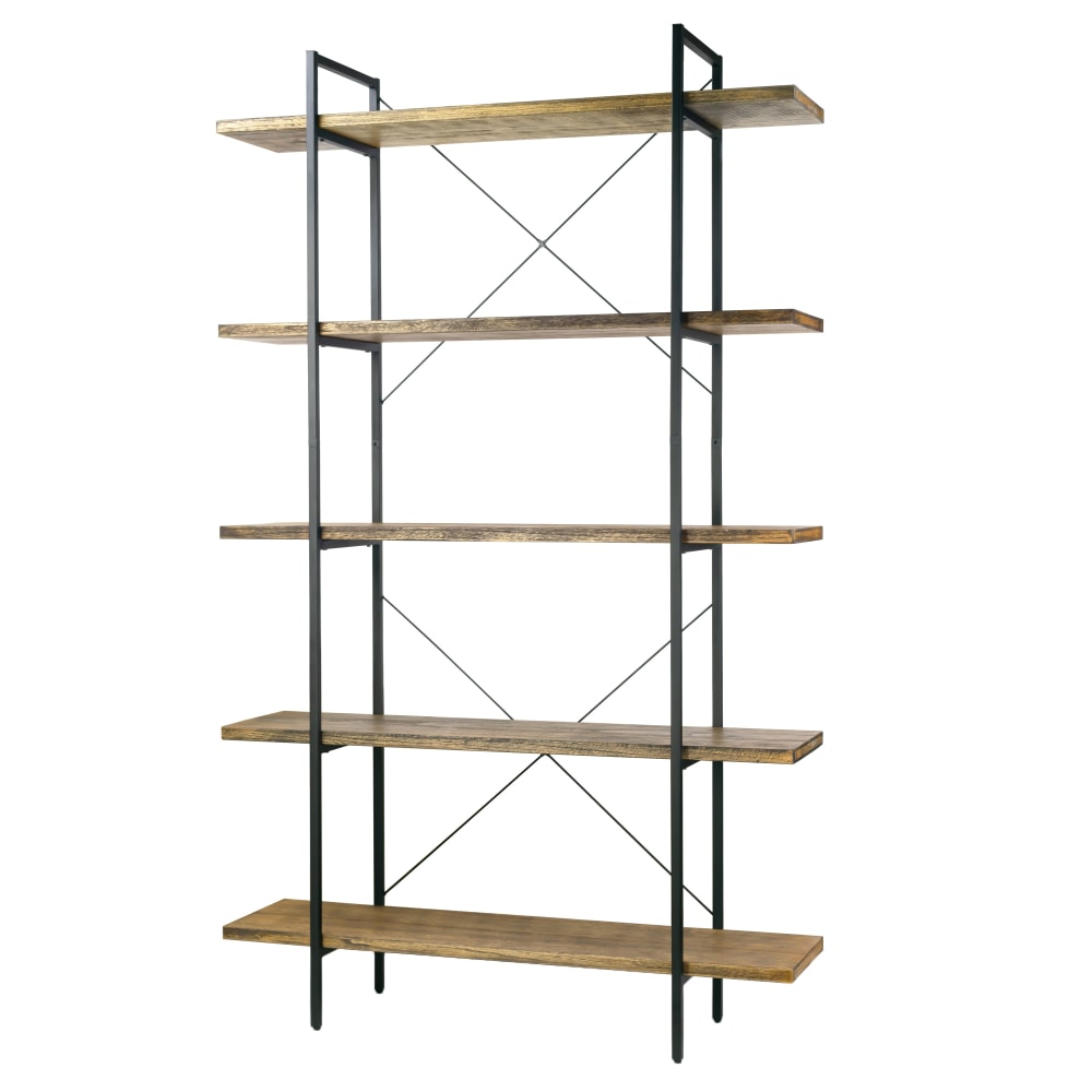 Glamour Home Amrit 85inH Etagere Bookcase, Brown