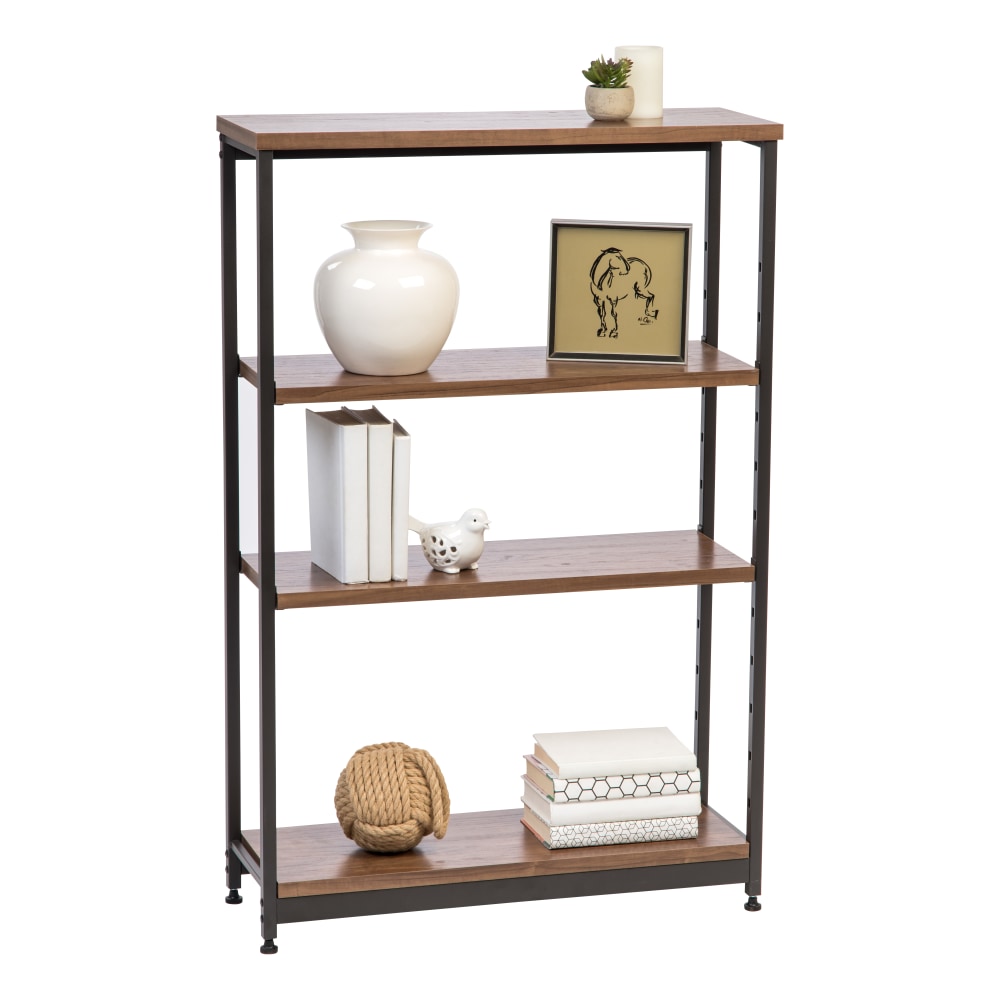 IRIS 48inH 4-Tier And Wide-Shelf, Brown/Black