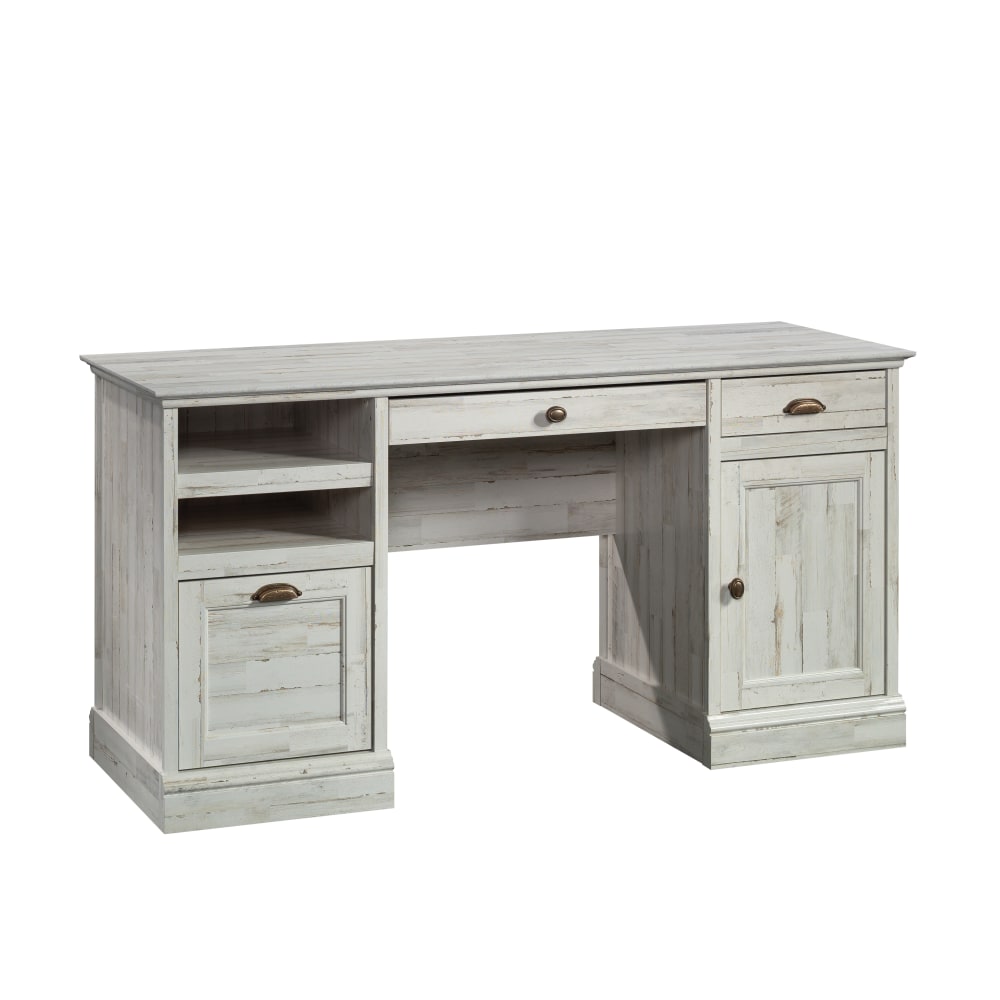 Sauder Barrister Lane 59inW Executive Computer Desk, White Plank