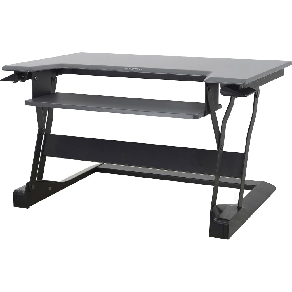 Ergotron WorkFit-T 35inW Sit-Stand Desk Converter With Adjustable Height, Black