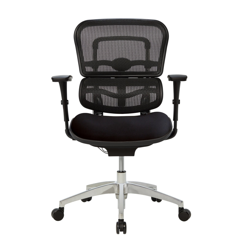 WorkPro 12000 Series Ergonomic Mesh/Fabric Mid-Back Chair, Black/Black, BIFMA Compliant