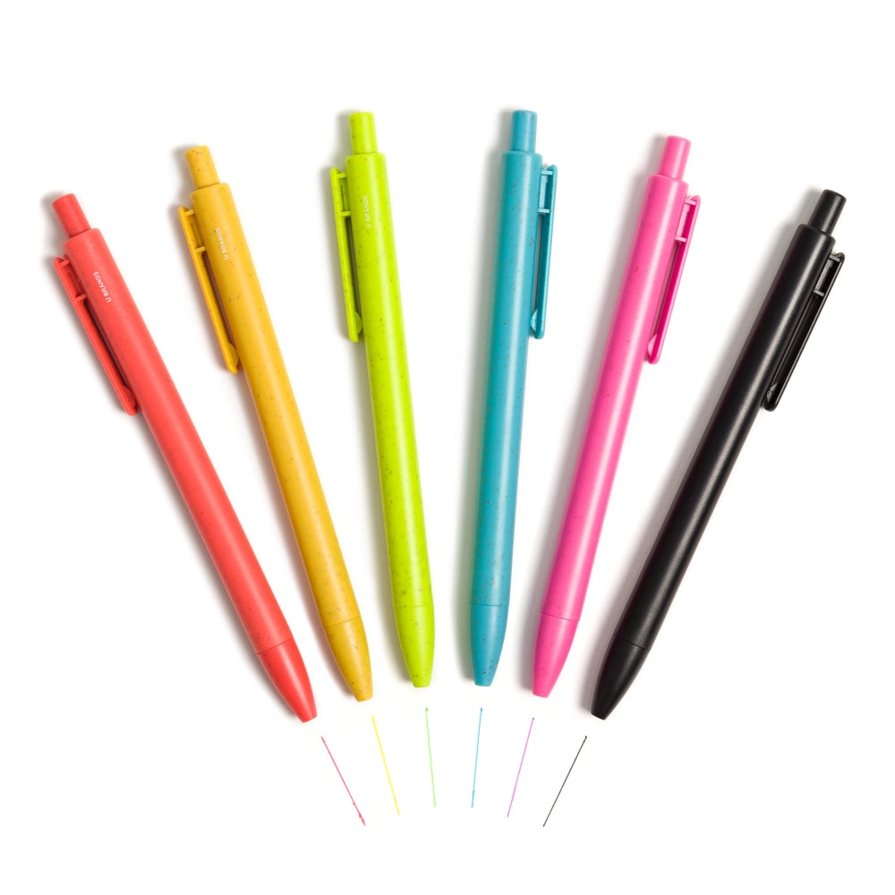 U Brands U-Eco Ballpoint Pens, Pack Of 12, 0.7mm, Assorted Colors