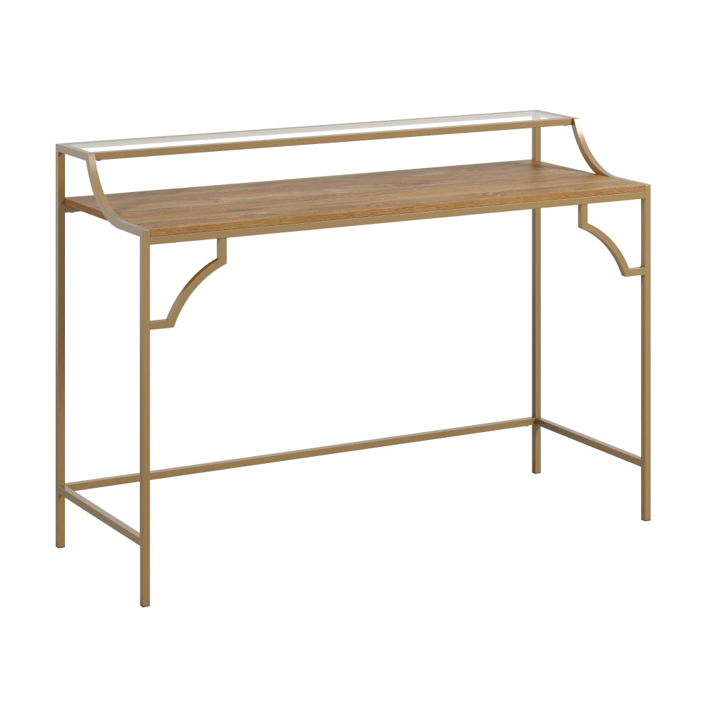 Sauder International Lux 49inW Writing And Computer Desk, Sindoori Mango/Satin Gold