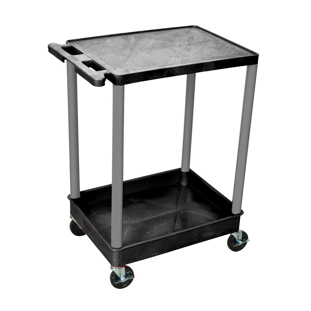 H. Wilson Plastic Tub Cart, 35 1/16inH x 24inW x 18inD, Black/Gray