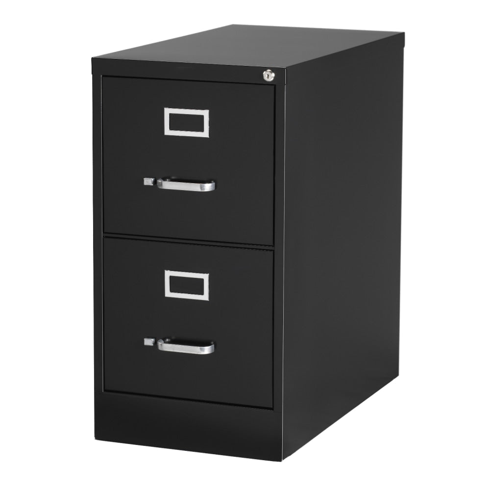 WorkPro 26-1/2inD Vertical 2-Drawer Letter-Size File Cabinet, Black