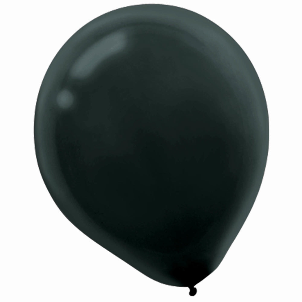 Amscan Latex Balloons, 12in, Jet Black, 15 Balloons Per Pack, Set Of 4 Packs