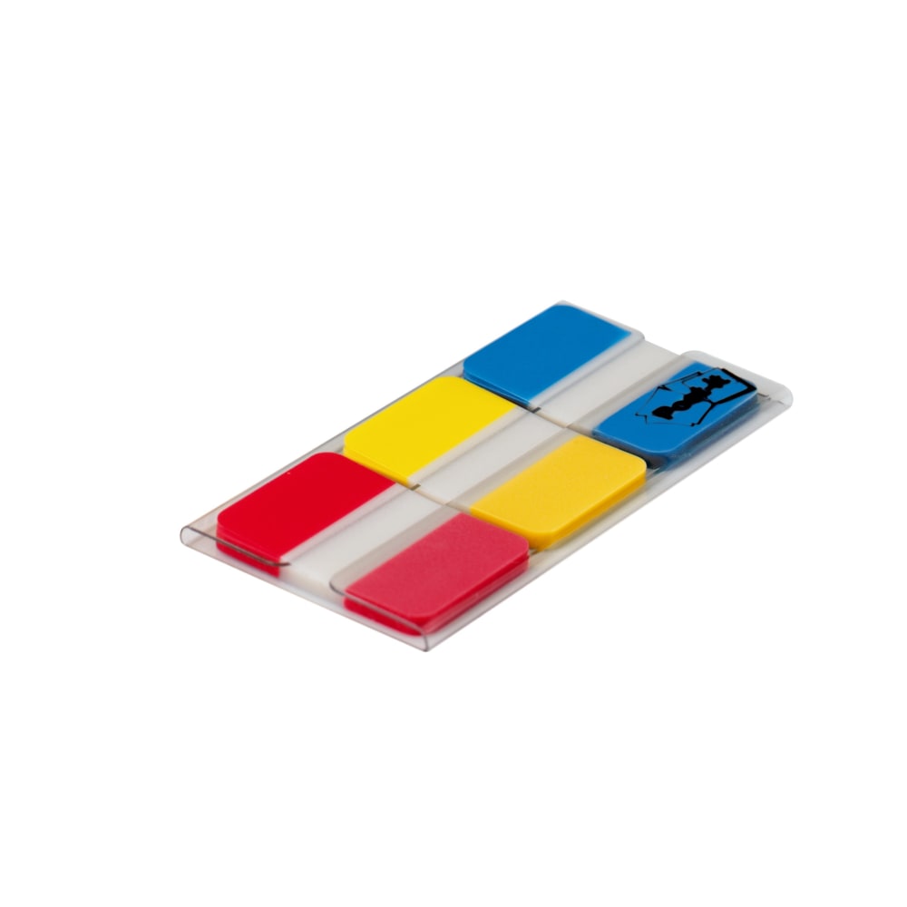 Post-it Notes Durable Filing Tabs, 1in x 1-1/2in, Blue/Red/Yellow, 22 Flags Per Pad, Pack Of 3 Pads