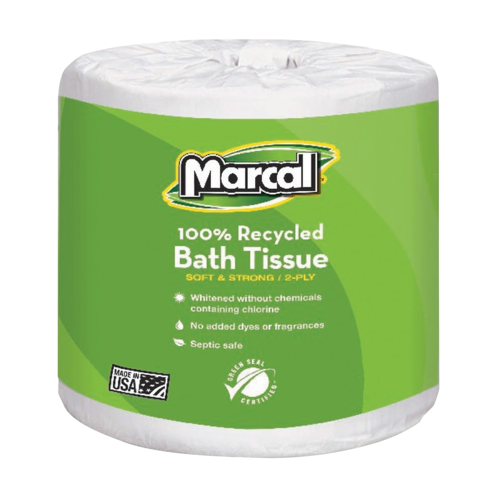 Marcal Small Steps 2-Ply Toilet Paper, 100% Recycled, 336 Sheets Per Roll, Pack Of 48 Rolls