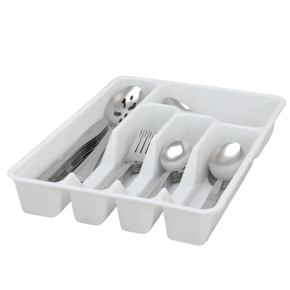 Gibson Home 45-Piece Flatware Set, Basic Living Aston, Silver