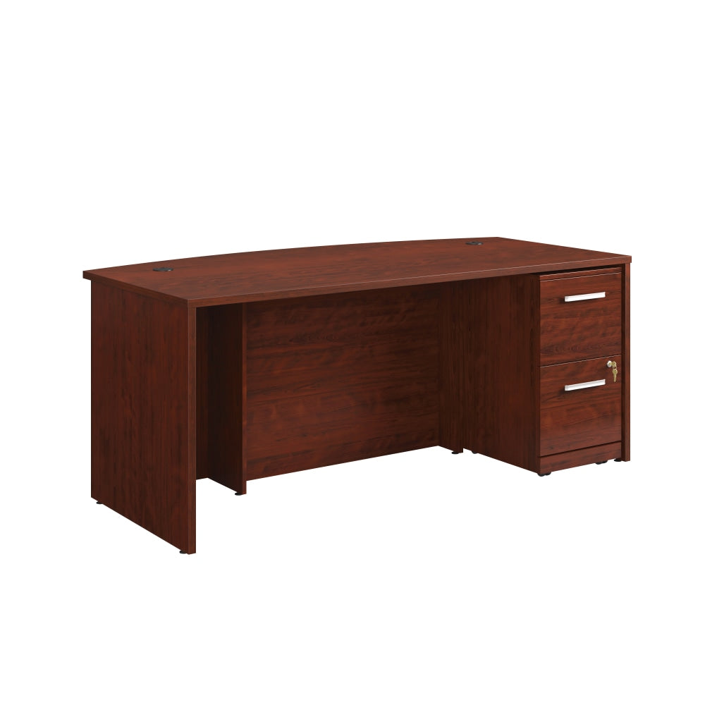 Sauder Affirm Collection 72inW Executive Bowfront Desk With 2-Drawer Mobile Pedestal File, Classic Cherry