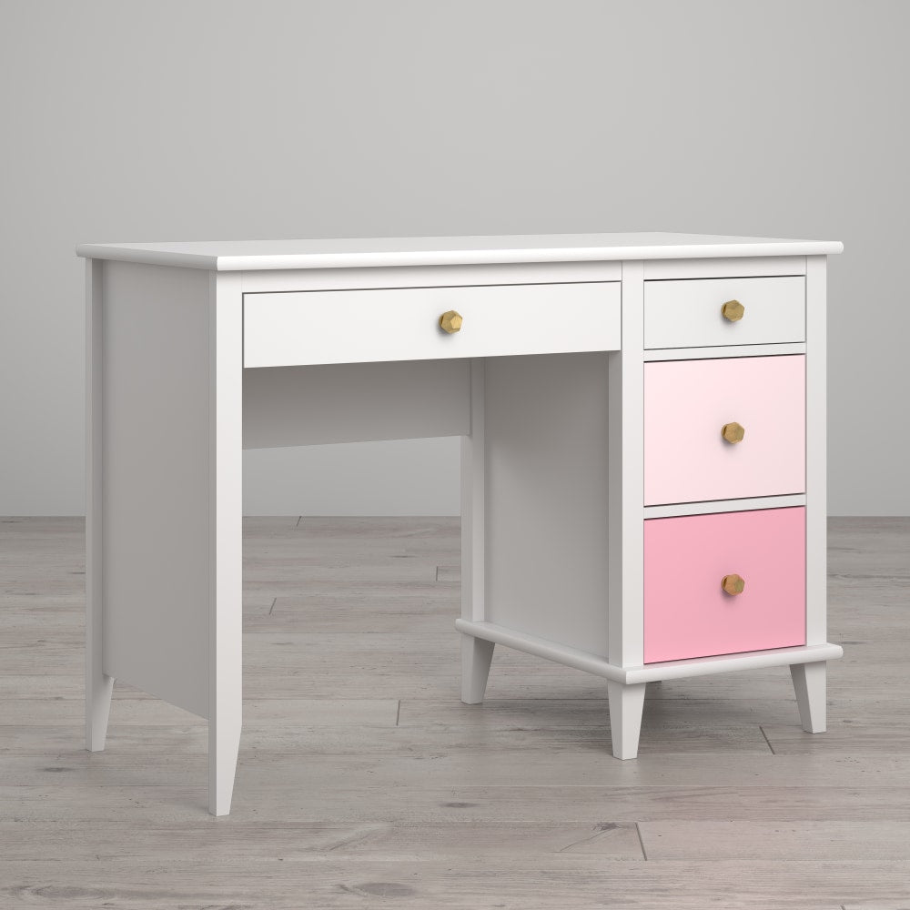 Ameriwood Home Monarch Hill Poppy 42inW Kids Computer Desk, White/Pink