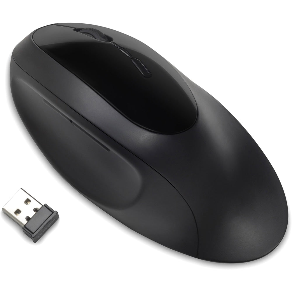 Kensington Pro Fit Ergo Wireless Mouse-Black - Wireless - Bluetooth/Radio Frequency - 2.40 GHz - Black - USB - 1600 dpi - 5 Button(s)