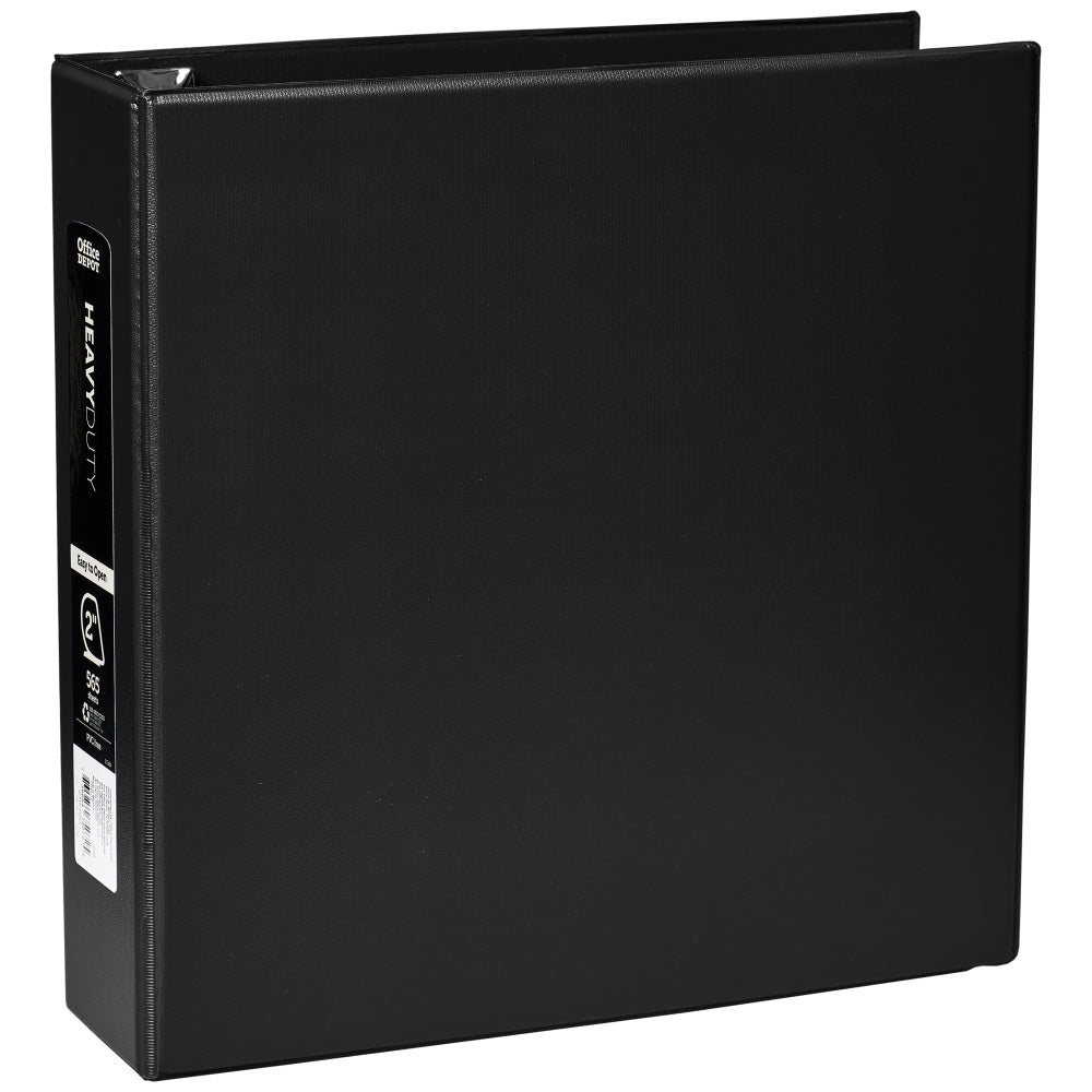 Office Depot Heavy-Duty 3-Ring Binder, 2in D-Rings, Black