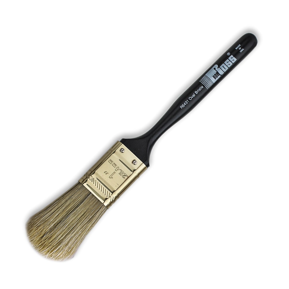 Bob Ross Paint Brush, 1in, Oval Bristle, White