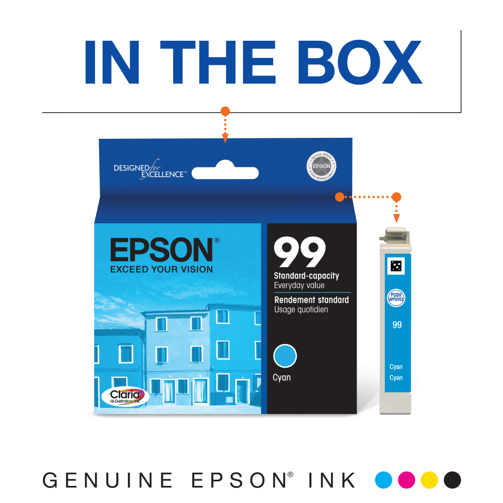 Epson 99 Claria Cyan Ink Cartridge, T099220-S