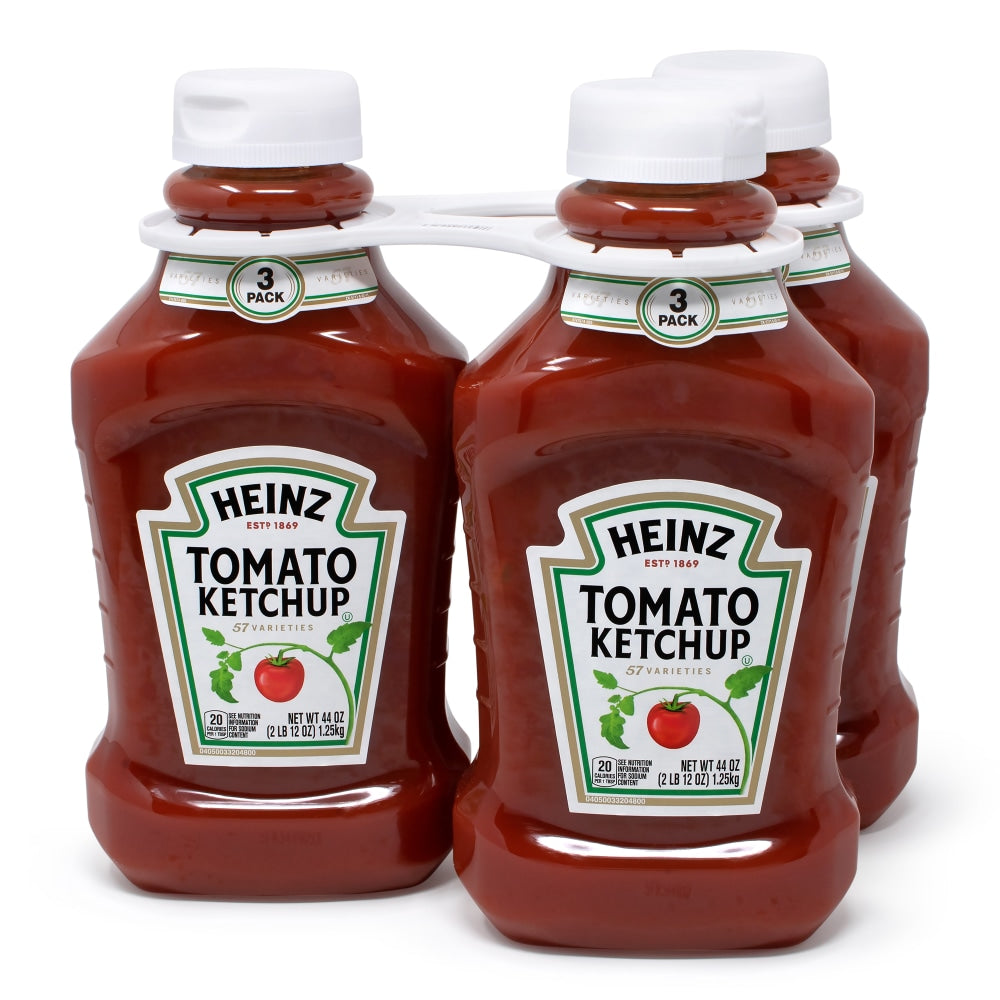 Heinz Tomato Ketchup, 44 Oz Bottle, Pack Of 3