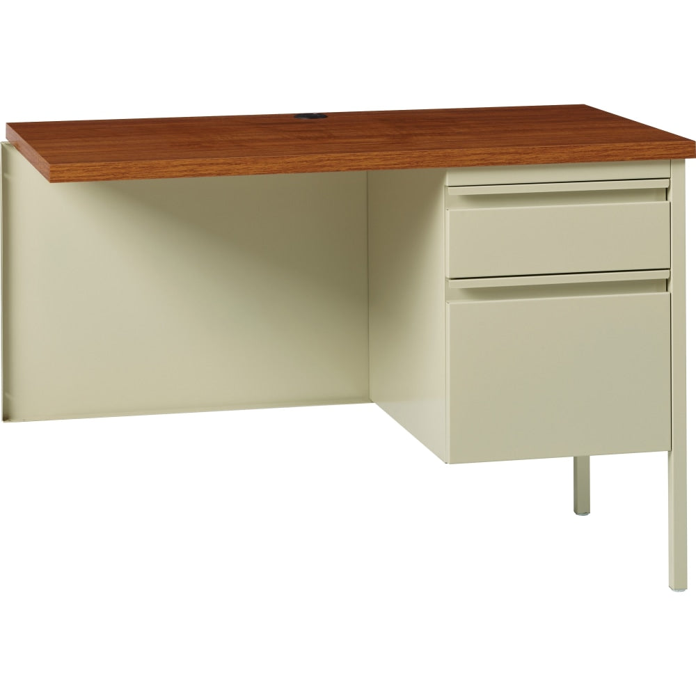 Lorell Fortress 42inW Steel Pedestal Return Computer Desk, Right, Putty/Oak