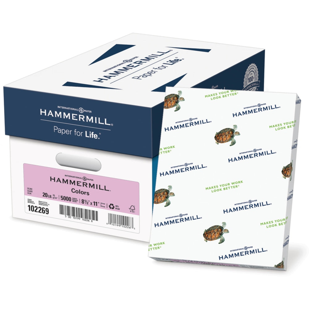 Hammermill Multi-Use Color Copy Paper, Lilac, Letter (8.5in x 11in), 5000 Sheets Per Case, 20 Lb