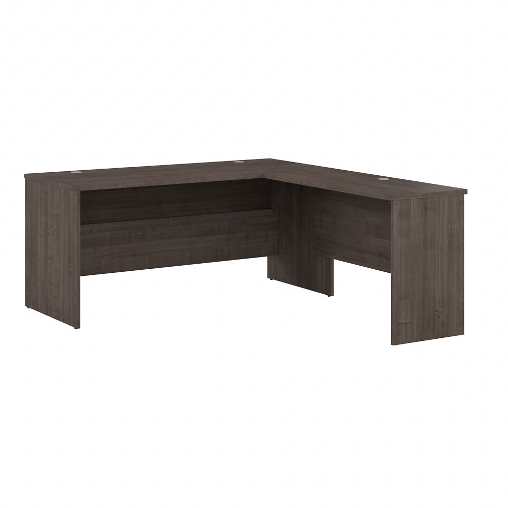 Bestar Ridgeley 65inW L-Shaped Corner Desk, Medium Gray Maple