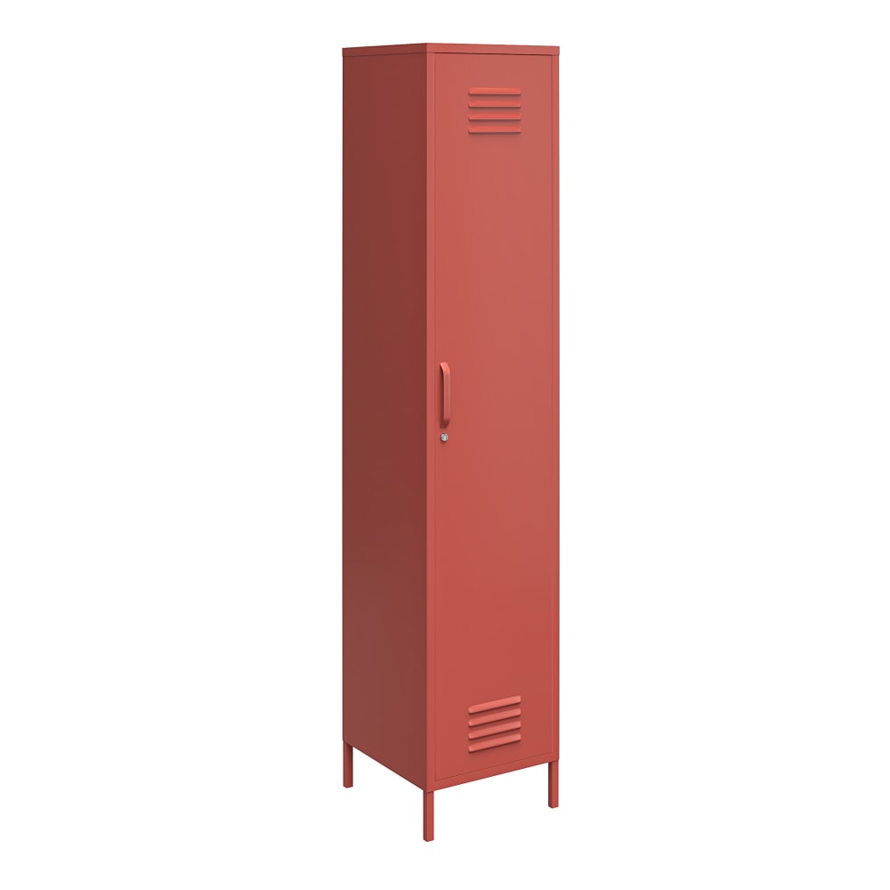 Ameriwood Home Mission District 4-Shelf Single Metal Locker Storage Cabinet, 72-13/16inH x 15inW x 15-3/4inD, Terracotta