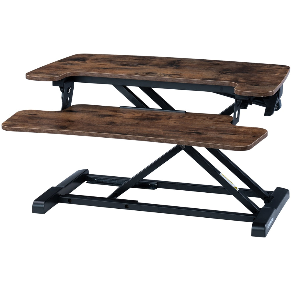 FlexiSpot Alcove Series Desk Riser, 19-3/4inH x 28-7/16inW x 23-3/4inD, Rustic Wood