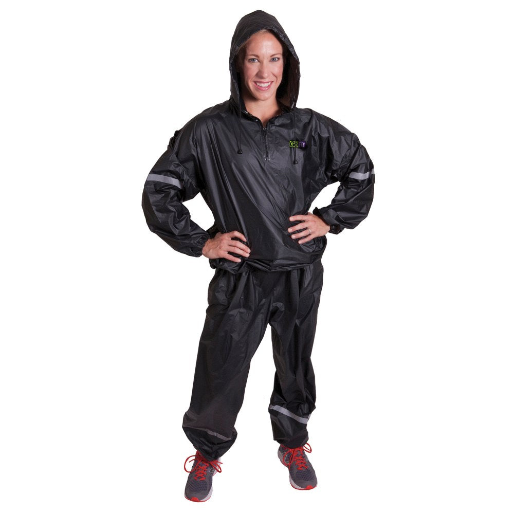 GoFit 2-Piece Hooded Sweat Suit, Small/Medium, Black