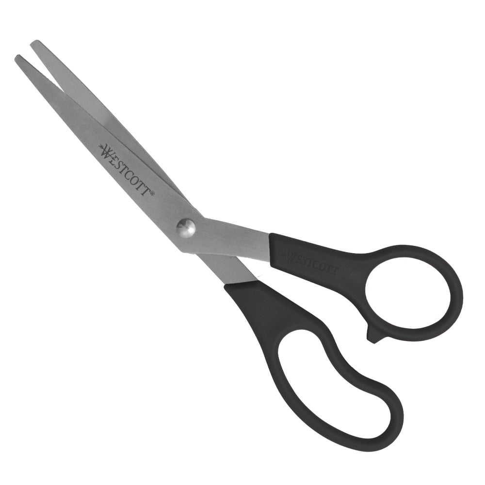 Westcott All-Purpose Value Stainless Steel Scissors, 8in, Bent, Black