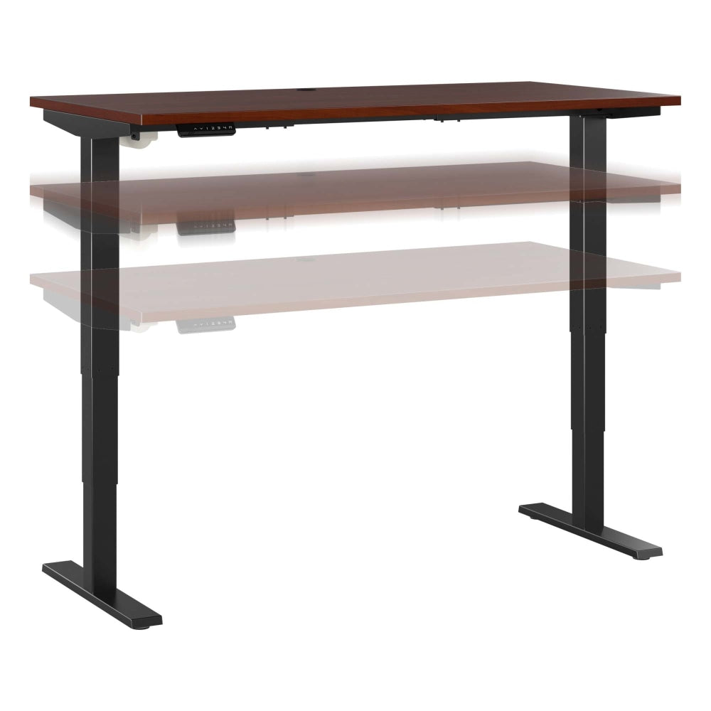 Bush Business Furniture Move 40 Series Electric 60inW x 30inD Electric Height-Adjustable Standing Desk, Hansen Cherry/Black, Standard Delivery