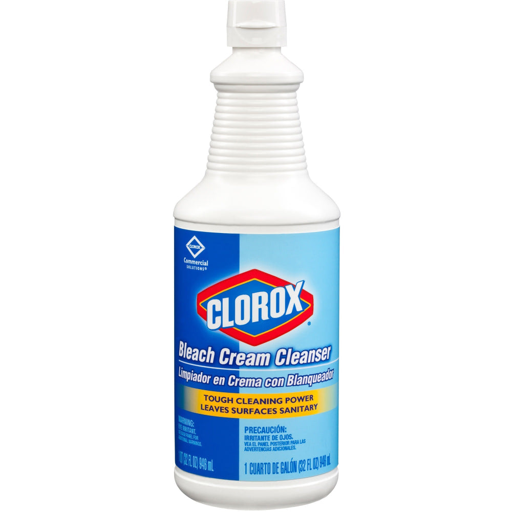 Clorox Bleach Cream Cleanser - Cream Cleanser - 32 fl oz (1 quart) - 8 / Carton - Clear