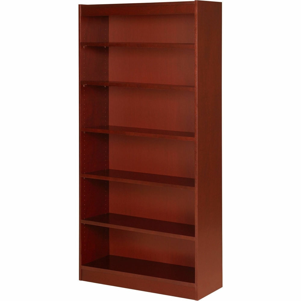 Lorell Veneer Modular Shelving Bookcase, 6-Shelf, 72inH x 36inW x 12inD, Cherry