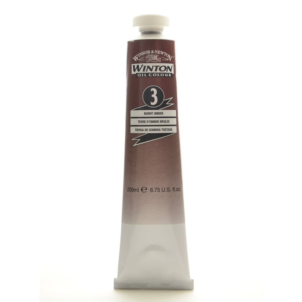 Winsor & Newton Winton Oil Colors, 200 mL, Burnt Umber, 3